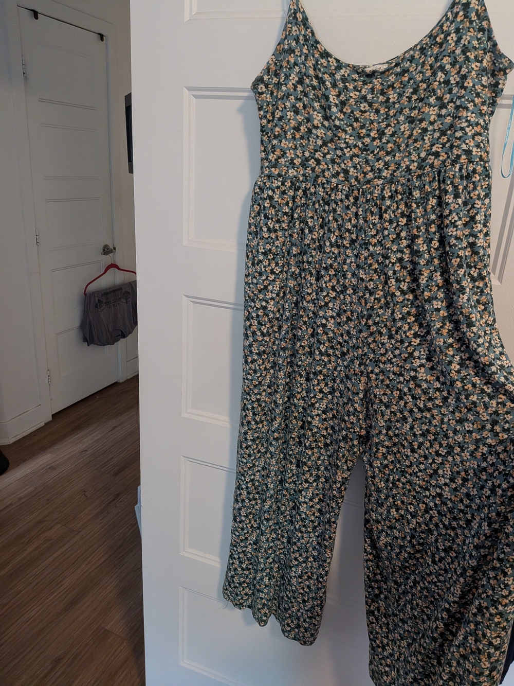 Floral Sleeveless Wide-Leg Jumpsuit in Teal